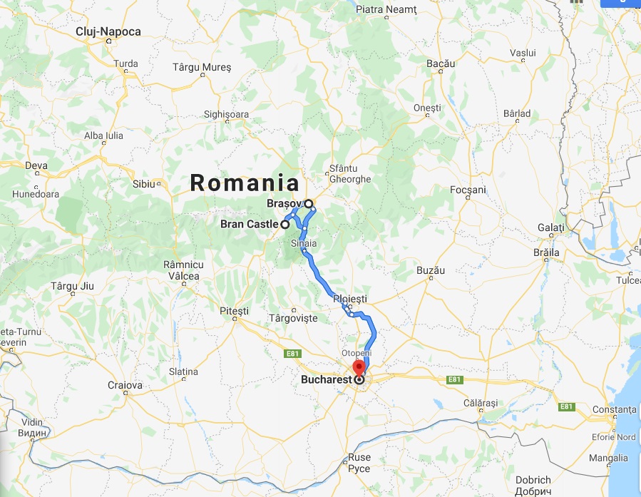Halloween party at Bran Castle map, Romania Travel Package